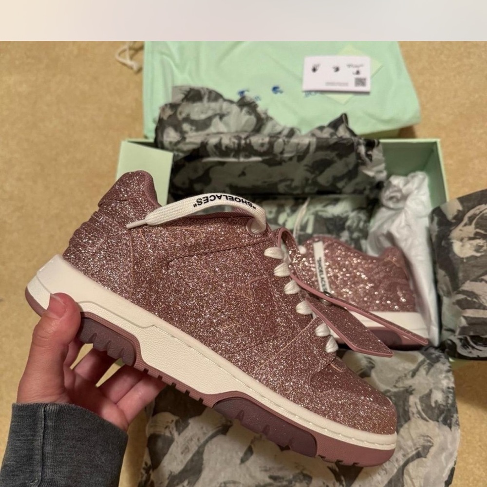 Off-White Glitter Pink Athletic Shoes
